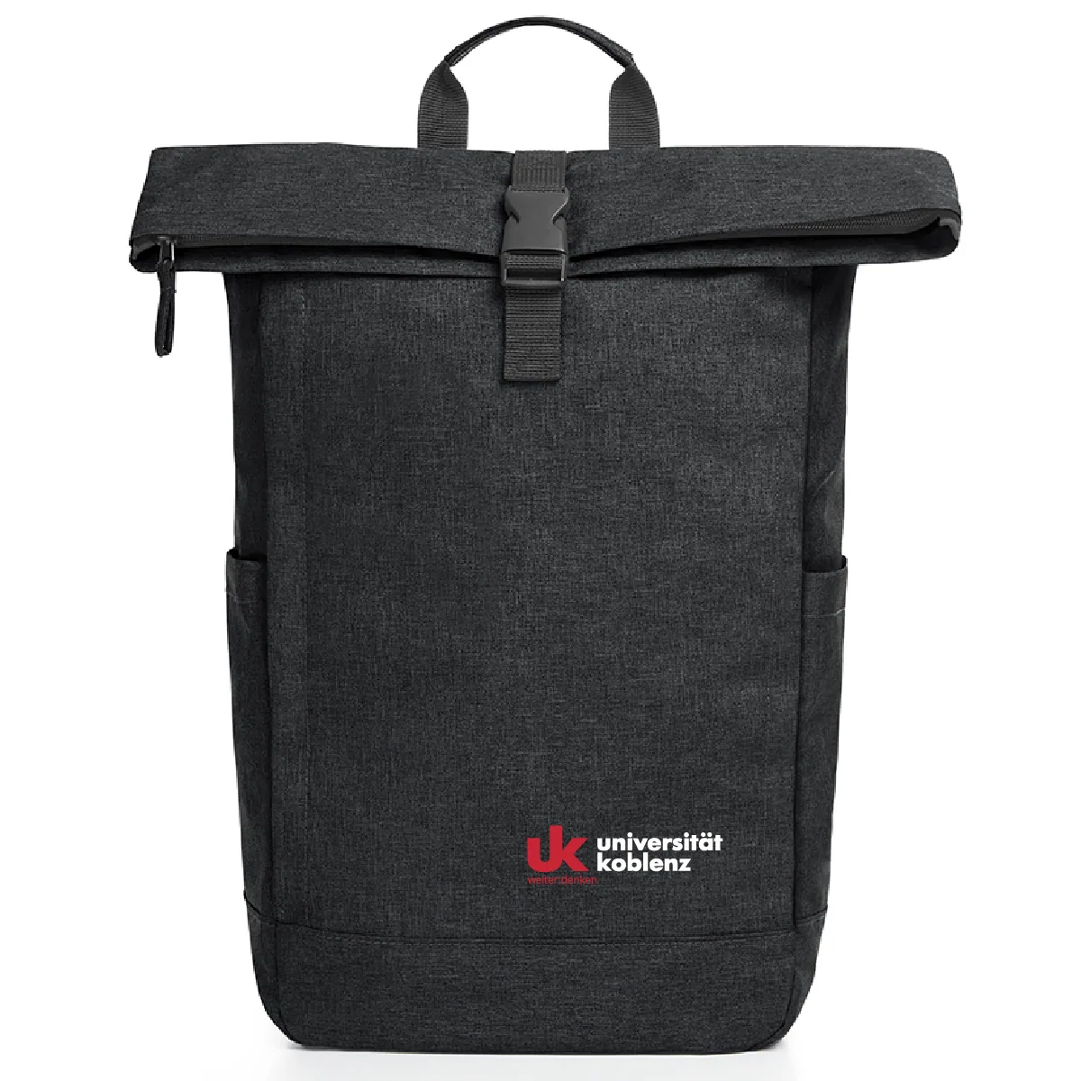 Rolltop Rucksack, schwarz-meliert